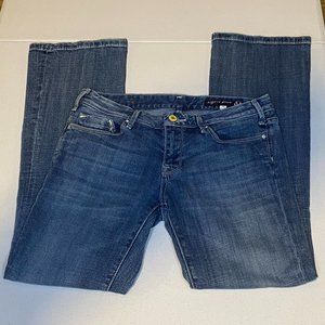 Women's Vigoss Jeans Blue Distressed Bootcut Sz 7